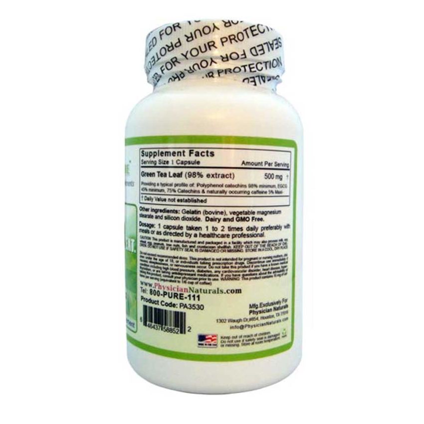Super GREEN TEA Extract 500 mg  — Pure Green Tea Extract 98% Polyphenols 75% Catechins 250% Egcg