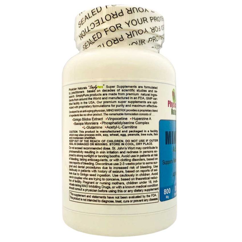 Mega Mind Matrix All Natural to Improve Cognitive performance, Memory, Focus, Concentration 