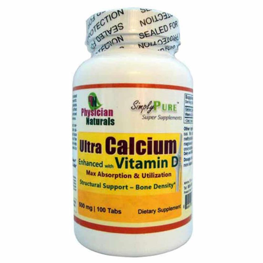 Ultra Calcium Enhanced with Vitamin D 500 mg 100 Tabs Max absorption Structural support