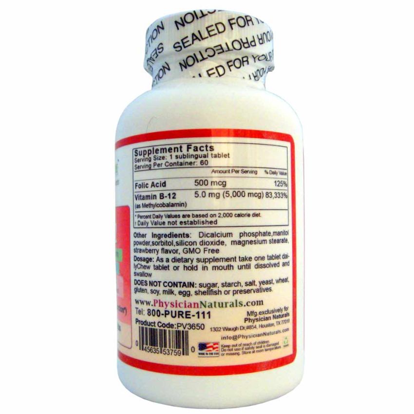Vitamin B-12 with Folic Acid sublingual 5000 mcg 