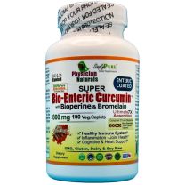 Super Bio Enteric Curcumin with Bioperine and Bromelain Enteric Coated 800 mg 100 Veg Caplets 