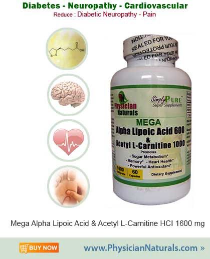 Mega Alpha Lipoic Acid & Acetyl L-Carnitine HCI, 1600 Mg